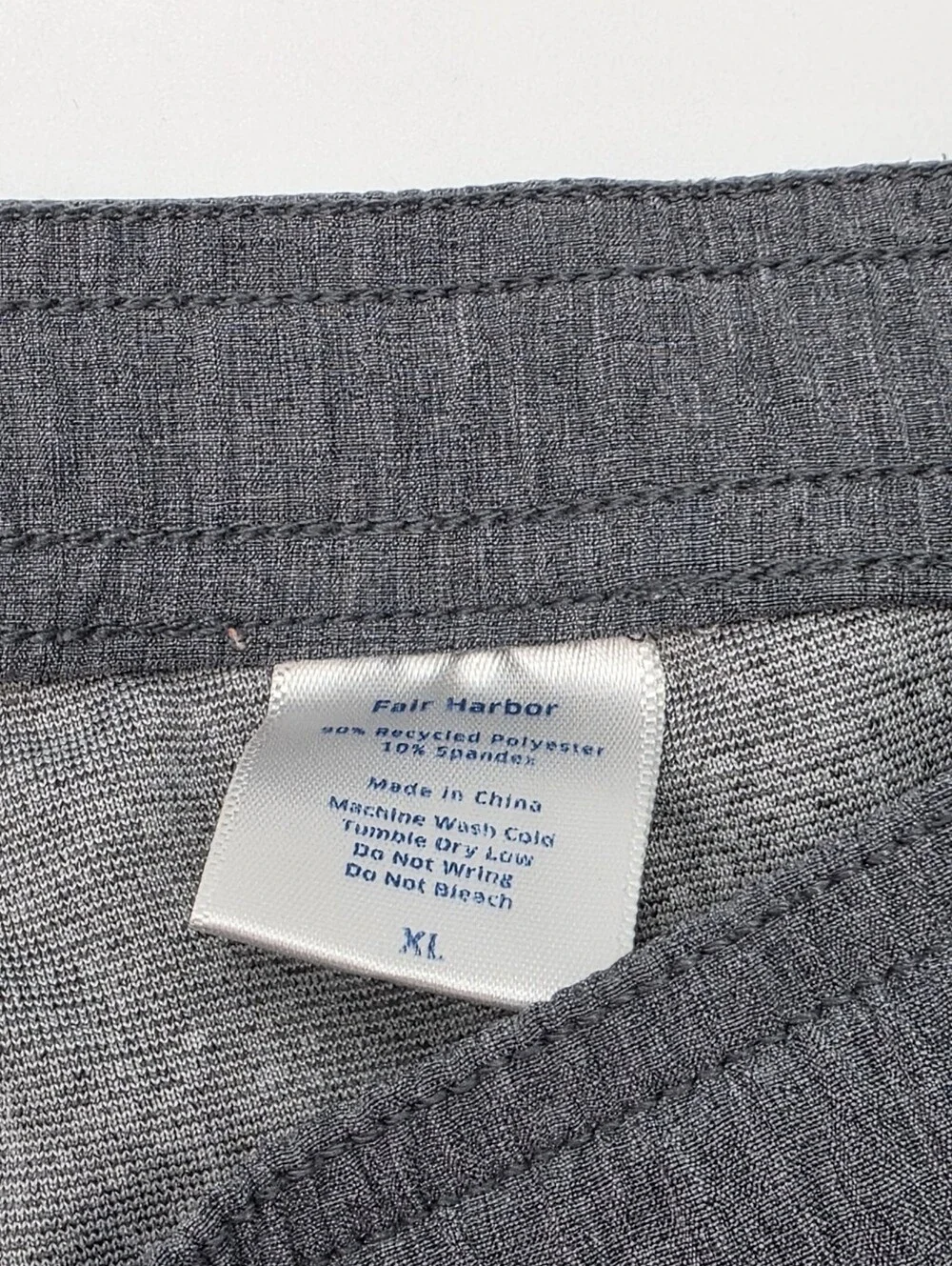 Fair Harbor boys' gray swim trunks size XL